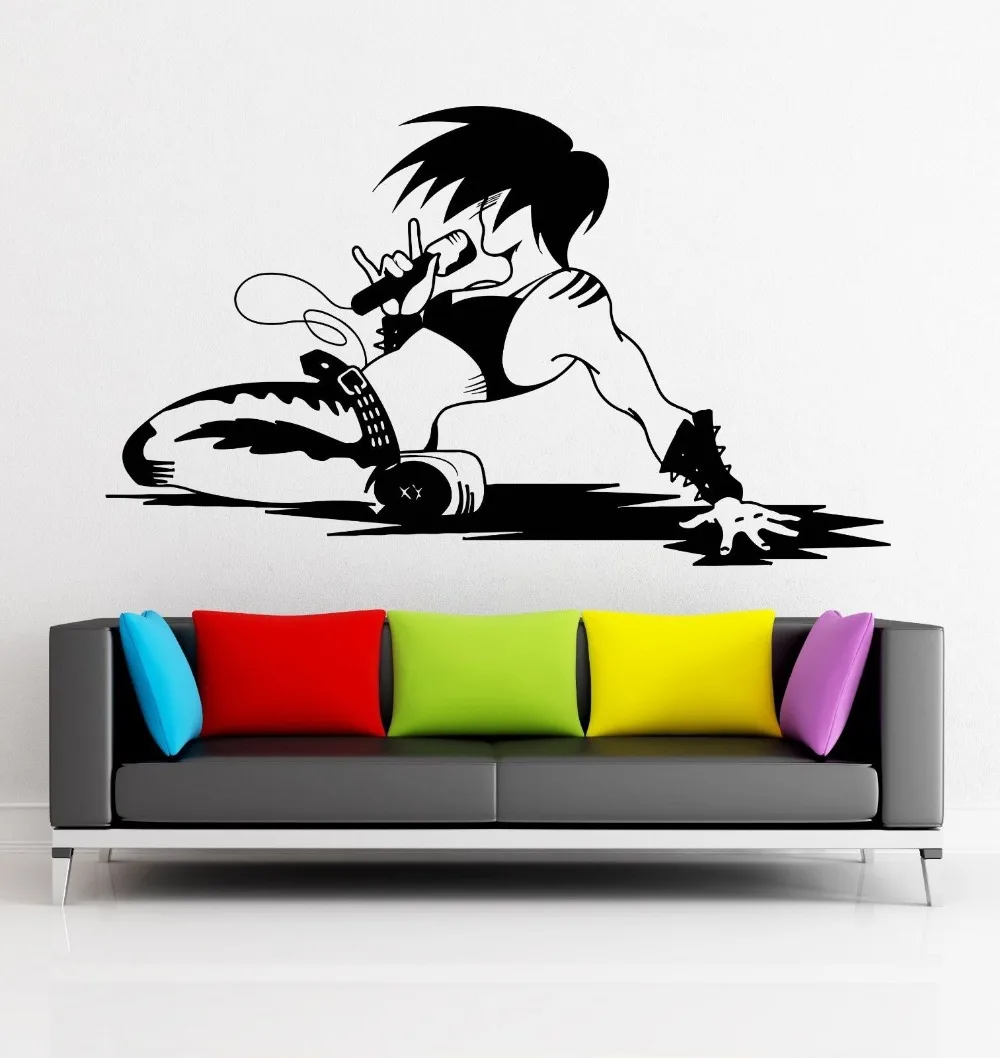 Wall Decal Music Art Rock Star Singer Mural Vinyl Stickersin Wall