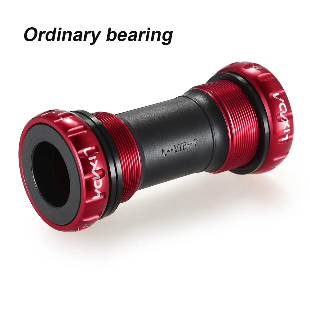 Lixada MTB Mountain Bike Bicycle Cycling Thread Type Bottom Bracket Aluminum Alloy 68mm/73mm BB Crank Set Bearing Axis Parts - Цвет: Red   2