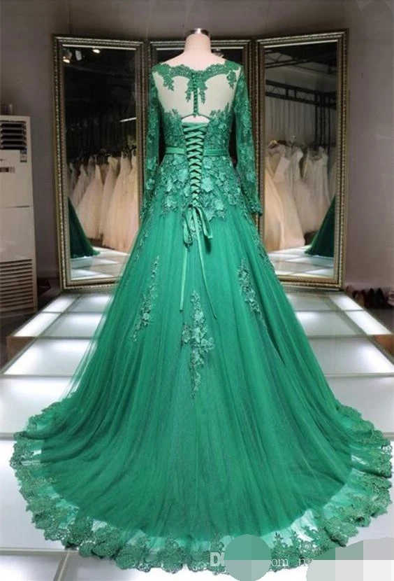 arabic-muslim-evening-dresses-bateau-neck