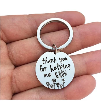 

Keychain "Thank You For Helping Me grow" Letter Keychain For Man Woman Jewelry Thanksgiving Gift