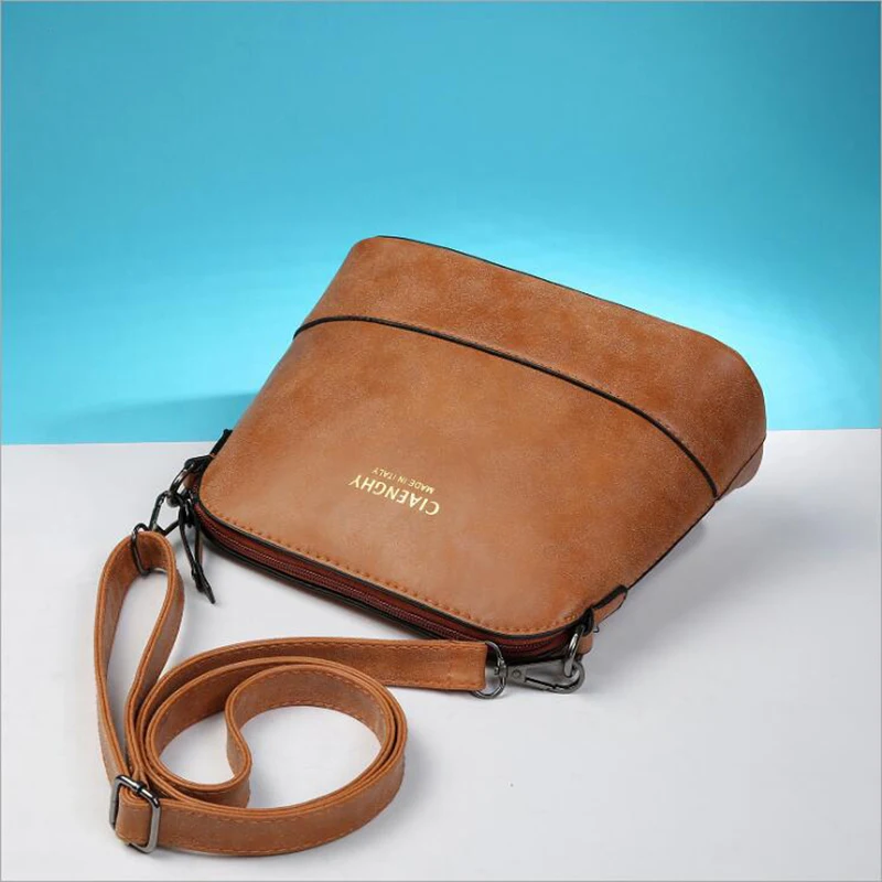 Fashion Leather Woman Shoulder Bag Solid Shell Style Woman Messenger Bag Soft Woman Pu Leather Bag