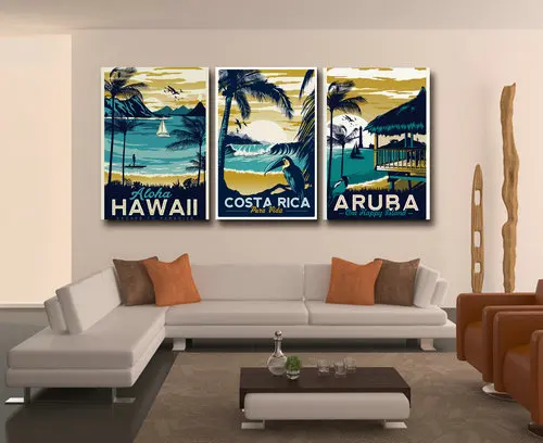 

Hight Quality Nordic Modern Urban landmark Canvas Painting Cartoon Scenery Art Wall Art Home Decoration No Frame