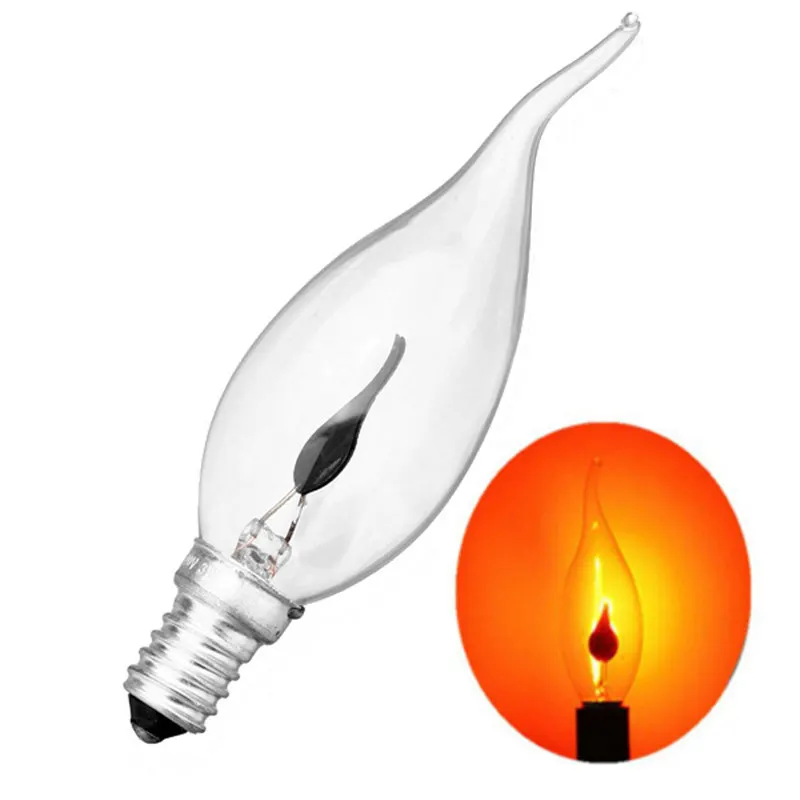 

3W E14 Vintage Edison Bulb Retro Pull Tail Light Candle Flame Light Incandescent Lamp Warm White Art Decor Lighting AC220V