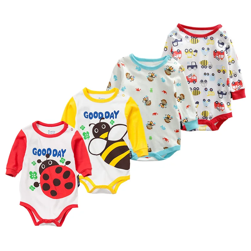 Long Sleeve Cartoon Kawaii Baby Bodysuits Europe America 100 Cotton