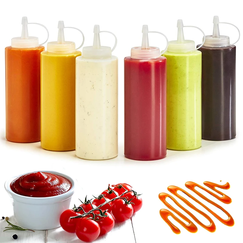 

Kitchen Plastic Squeeze Bottle Sushi Tool Condiment Mustard Dispenser Sauce Vinegar Oil Ketchup Gravy Cruet Kitchen Gadgets