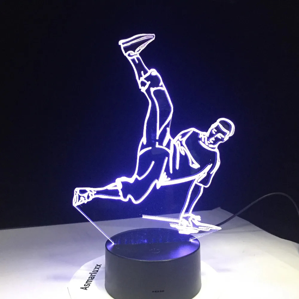 Уличный танцевальный светодиодный USB 3D ночник 7 цветов светодиодный 3D светильник Дискотека 3D декоративное освещение хип-хоп культура ломающаяся Блокировка