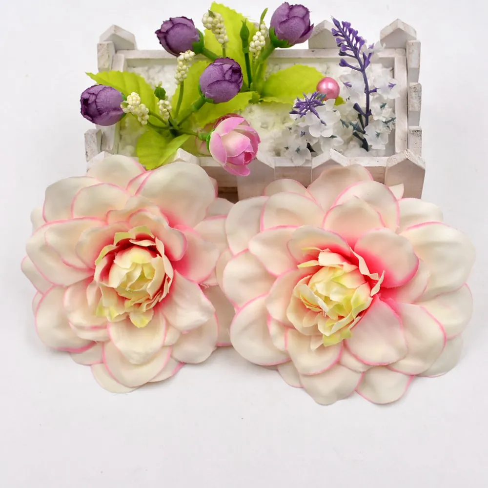 2 шт шелковые искусственные георгины, цветы, высокое качество, голова для украшения свадьбы, сделай сам, гирлянда, декоративная флористика, искусственные цветы
