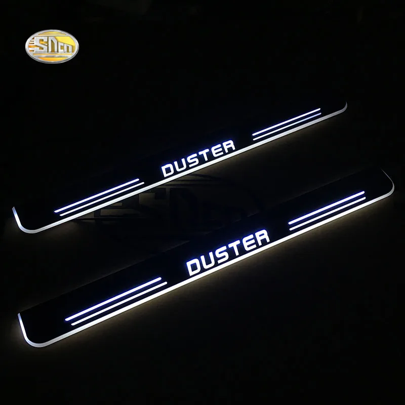 

SNCN LED door sill for Renault Duster Led moving lights door scuff plate welcome door sill light Welcome pedal