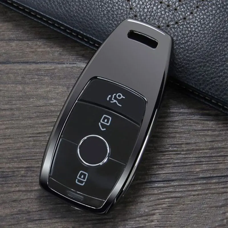 1x Key Case For Car Styling For Mercedes Benz E Class W213 AMG Accessories Zinc alloy Auto Car Key Cover Case Shell - Название цвета: Black