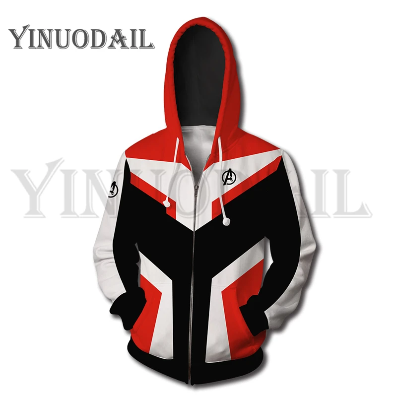 Men and Women Zip Up Hoodies The Avengers Endgame Hooded Jacket Superheroes Battle Suit Sweatshirt Streetwear Cosplay Costume