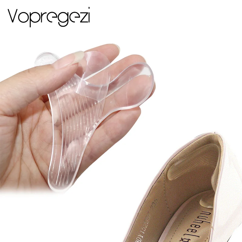 Vopregezi Transparent High Heel Shoe Gel Pads Silicone Insole Protector for Heels Rubbing Foot Care Pedicure Gel Insoles Insert