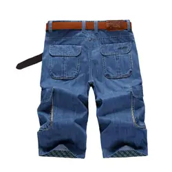 Новые джинсовые штаны мужские до середины икры Длина Штаны брюки комбинезоны джинсы человек свободные джинсы