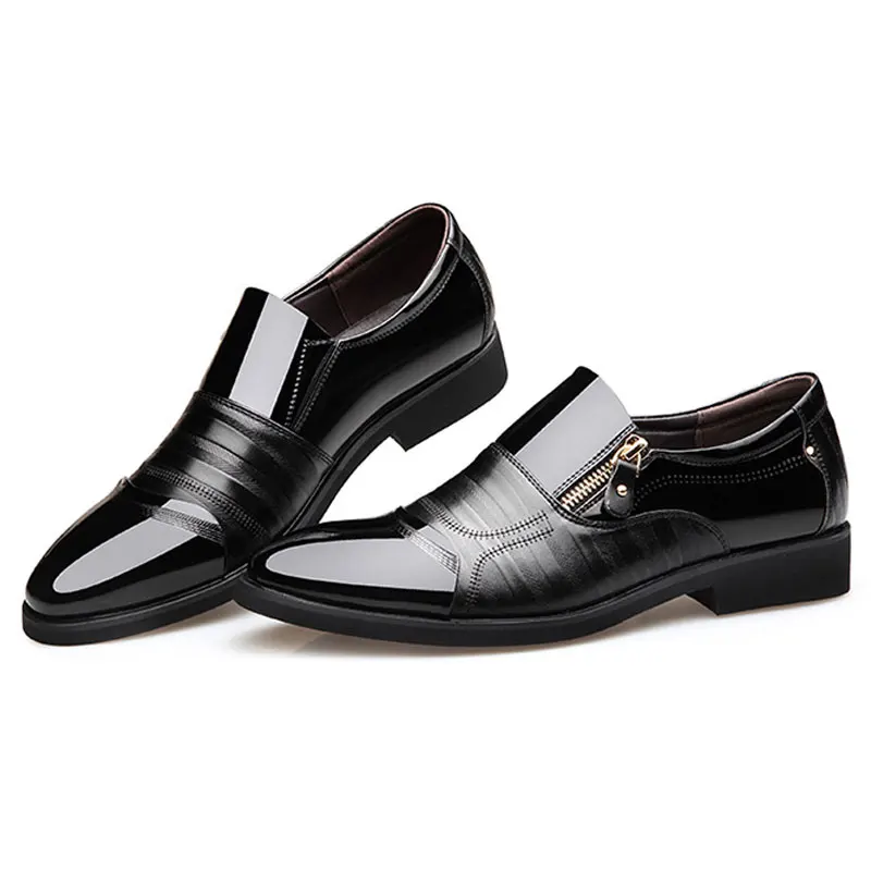 Business Men Dress Shoes Leather Formal Shoes Men Oxford Shoes For Men Flats Winter Black Office Male Shoes Plus Size 38-48
