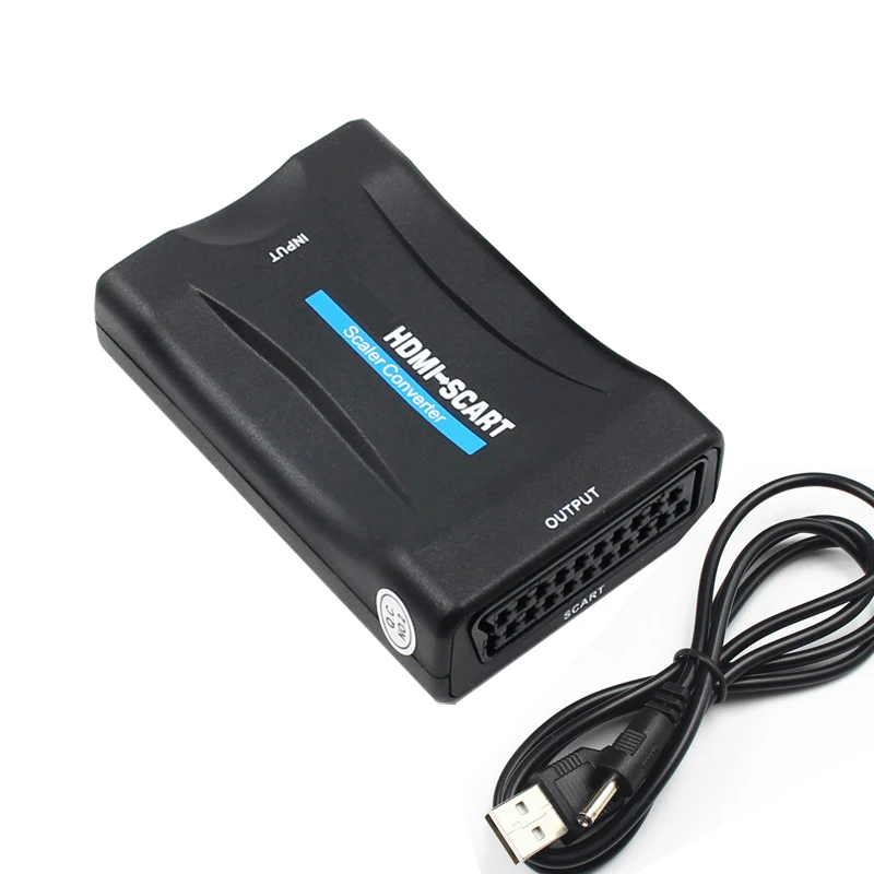 Адаптер конвертер HDMI в Scart AV поддержка in out до 1080P/60 Гц вход (поддержка видео и аудио