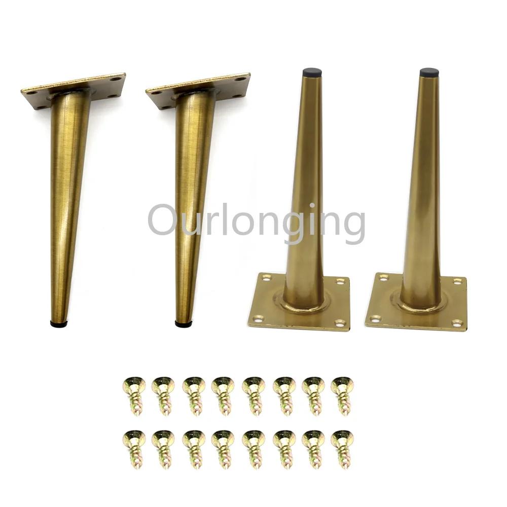 4PCS 190x80mm Metal Furniture Legs Table Golden Furniture Feet Diagonal Side Bracing Leg