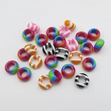 10 шт./партия разноцветные волосы оплетка dread дредлок бусины трубчатые кольца около 8,9 мм отверстие