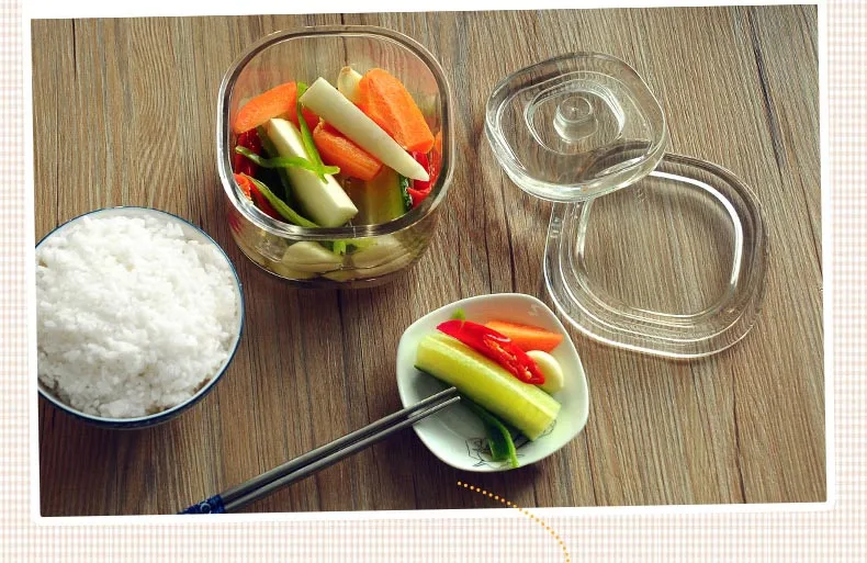 Утолщаются Стеклянная емкость для маринованных овощей японский ночь пятна маринованные капуста бутылочки бытовой стекло еда баки-контейнеры для хранения
