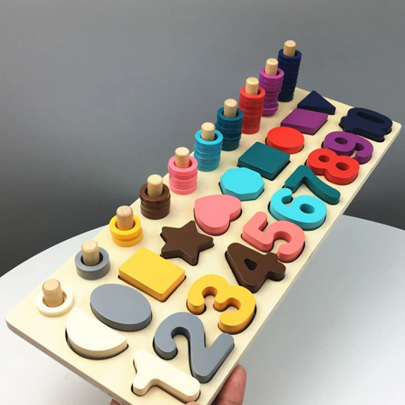 

New Arrival Math Toy Wooden Toy Arithmetic Montessori Toy Count Geometric Shape Cognition Early Education Teaching Aids D191