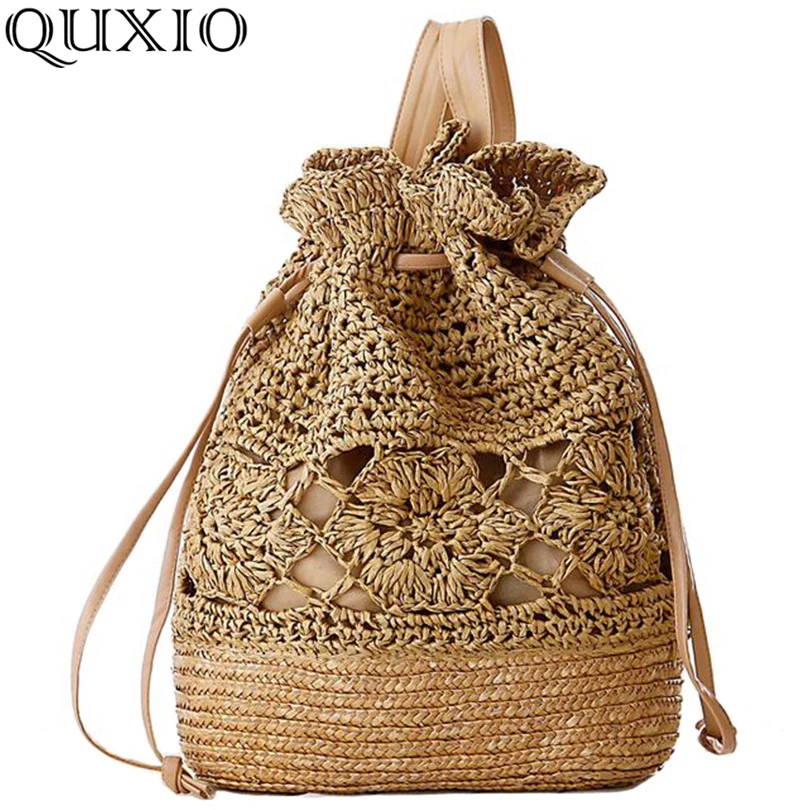 

Drop Shipping Handmade Straw Bag Casual Summer Holiday bag Ladies Weaving Bucket Beach Shoulder Bags ZCY04