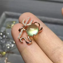 Натуральный пренит камень кулон 925 серебро натуральный драгоценный камень кулон ожерелье модный элегантный монстр женщин Девушка ювелирные изделия