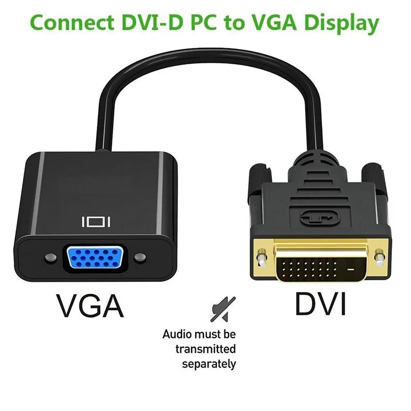 DVI to VGA Adapter DVI 24+1 Dual Link to VGA Male to Female 1080P Video Cable Converter for Gaming DVD Laptop HDTV Projector DVI to VGA Adapter DVI 24+1 Dual Link to VGA Male to Female 1080P Video Cable Converter for Gaming DVD Laptop HDTV Projector