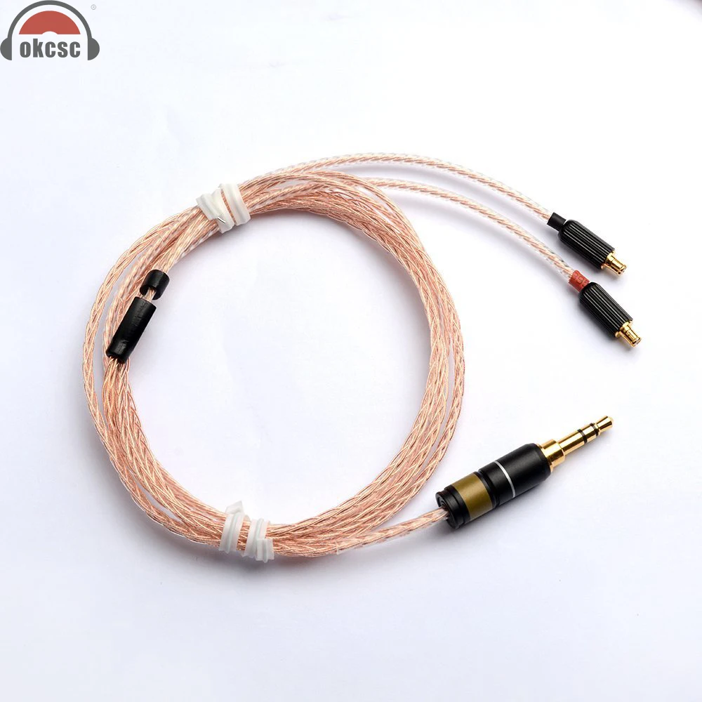 

OKCSC A2DC jack Cable 3.5mm Plug Upgrade cable 8 core Plated Copper for Audio-Technica ATH-CKR100 / ATH-CKR90 / ATH-CKS1100