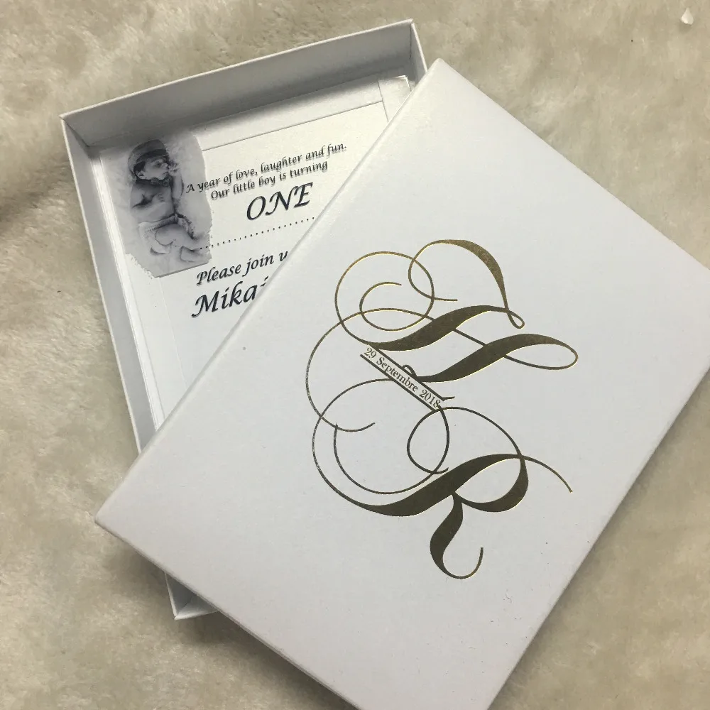 

5pcs newest baby baptism customization printing wedding invitation card