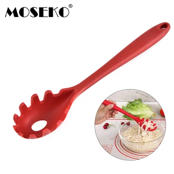 

MOSEKO Heat-resistant Silicone Cookware Noodles Spoon Pasta Scoop Colander Spaghetti Drain Strainers Colander Spoon Kitchen Tool