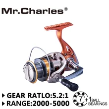 Mr Charles fishing club YA2000-5000 line capacity 2016 New orange 7BB+RB Spinning Fishing Reel Carp Fishing Wheel Spinning Reel