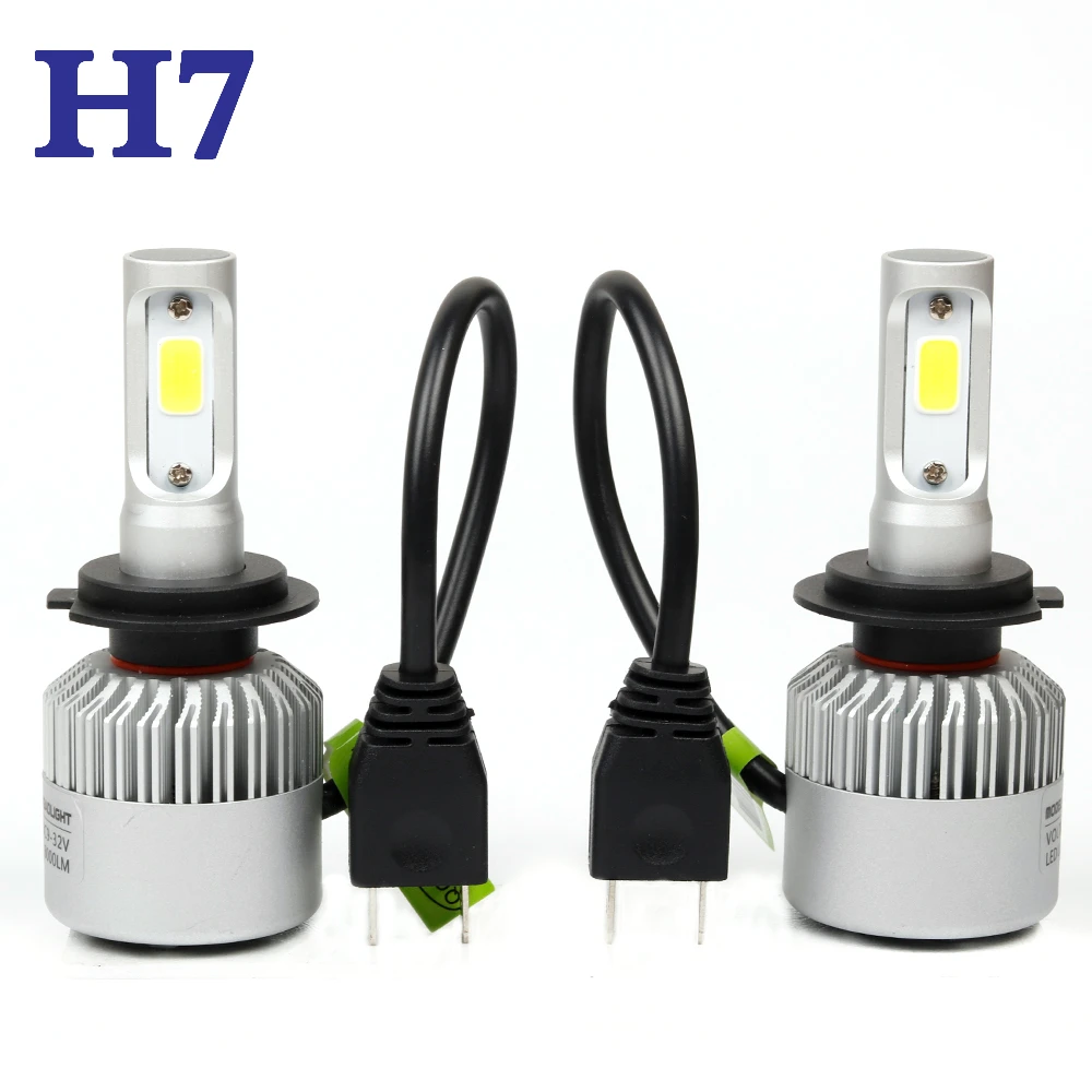 S2 H7 COB LED Headlight 72W 8000LM Single Beam Car LED Headlights Bulb .