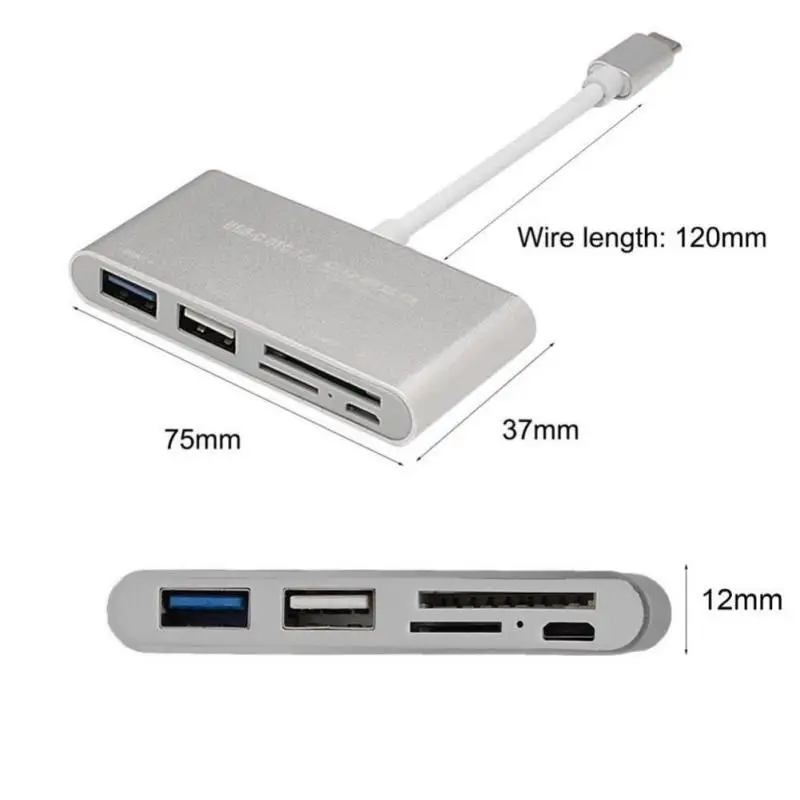 5 в 1 USB C внешний кардридер type-C для Micro Usb USB3.0/2,0 SD/TF слот для карт высокоскоростной адаптер для камеры Macbook Android