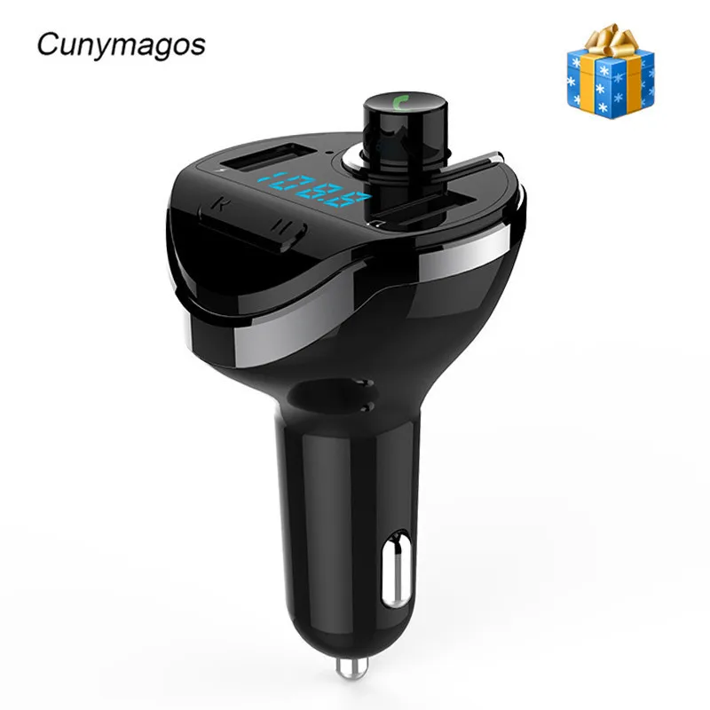 

Audio MP3 Player Car Bluetooth FM Transmitter Wireless Modulator Bluetooth Car Kit Handsfree Speakerphone TF Slot 2 USB Ports