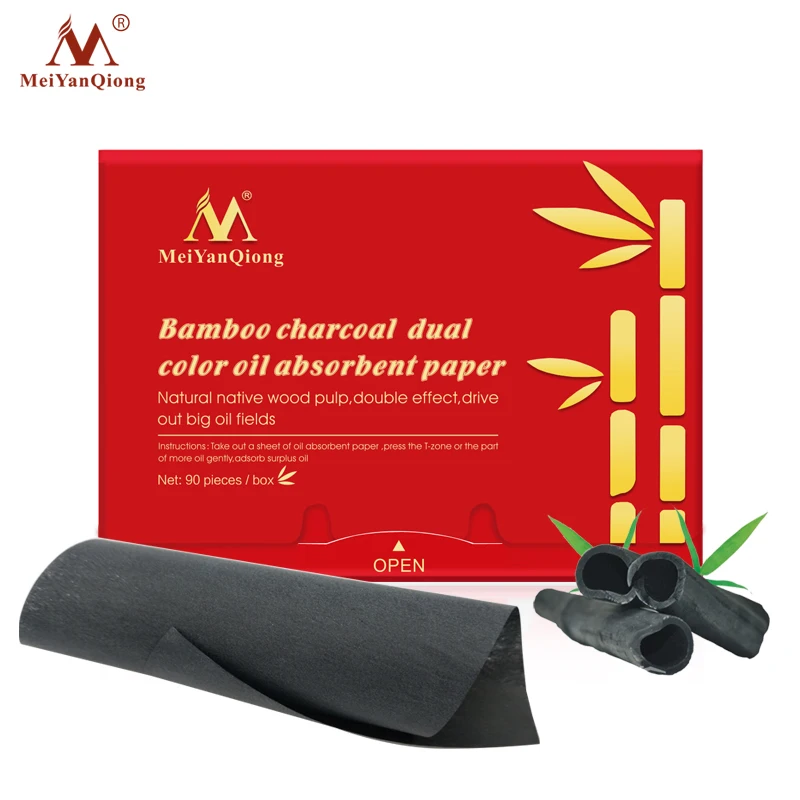 Buy Bamboo Charcoal Dual Color Oil Absorbent Paper Face Cleanser Deep Black