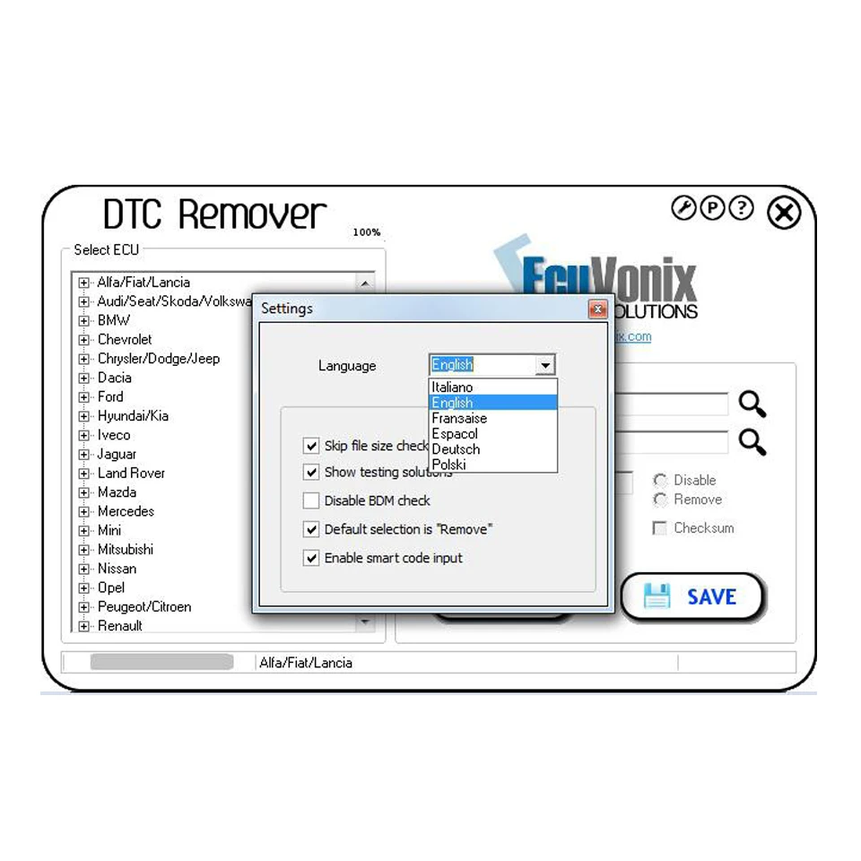 DTCRemover Remove or Disable DTCs in Different ECUs ECU Progammmer Software For Alfa Audi BMW Chevrolet Chrysler Ford LandRover