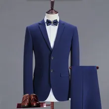 high-grade men suits blue single breasted bridegroom wedding suits tuxedos handsome men formal business suits(jacket+pants)