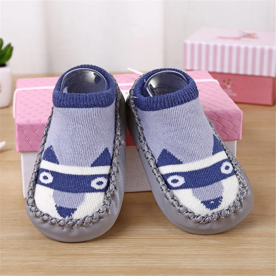 Забавные носки для новорожденных, Осень-зима, нескользящие носки с принтом животных для маленьких девочек, Meias, носки для мальчиков с