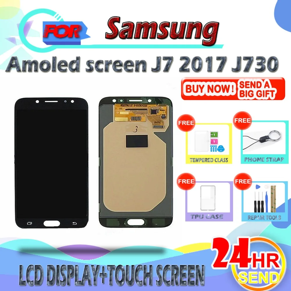 

szHAIyu Tested OLED AMOLED LCD Display For Samsung Galaxy J730 J7 2017+Touch Screen LCD Display Digitizer Assembly With Toos