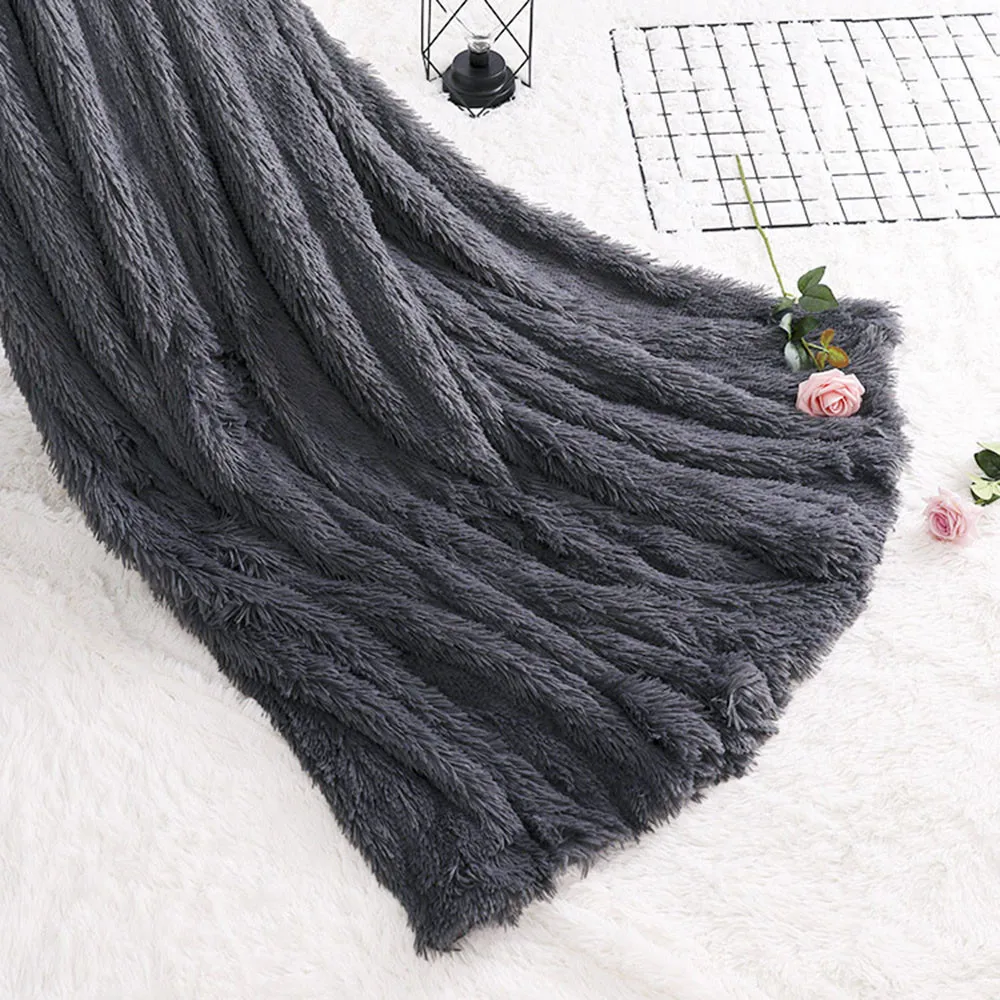 Large Soft Warm Gy Faux Fur Throw Blanket Sofa Double King Bed Soft Warm Gy Faux Fur Throw Blanket