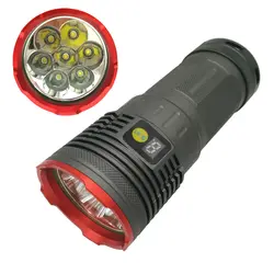 10 шт./лот высокое Мощность светодиодный фонарик водонепроницаемый факел фонарики 7 х Cree xm-l T6 12000lm для 4x18650 Батарея с зарядным устройством