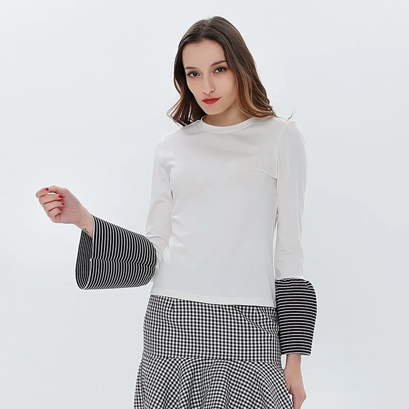 Женская футболка TWOTWINSTYLE белая с длинным рукавом|t-shirt for women|female t-shirtlong sleeve t-shirt |