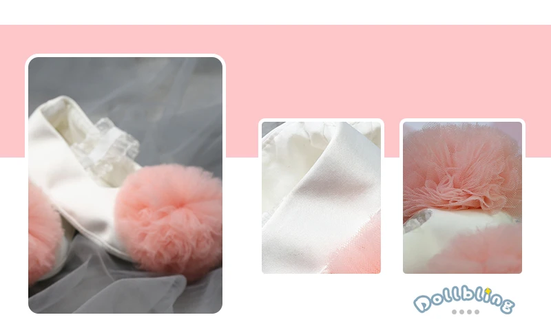 Dollbling/Обувь для маленьких детей; белые туфли с розовыми помпонами; однотонная хлопковая обувь с эластичной лентой и мягкой подошвой для маленьких девочек
