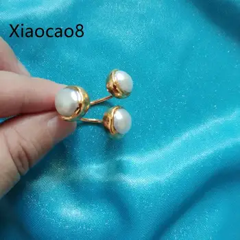 

5 Pieces Freshwater Pearl Open Ring Unisex Geometric Gold Metal Rings for Women Men Rings Fashion Jewelry Wholesale Lots Bulk