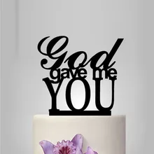 Индивидуальный свадебный торт Топпер, индивидуальный торт Топпер для свадьбы, индивидуальный Бог подарил мне свадебный торт Топпер