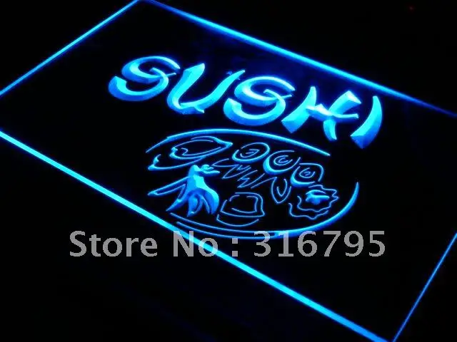 

s008 Japanese Cuisine Sushi Food LED Neon Light Sign On/Off Swtich 20+ Colors 5 Sizes