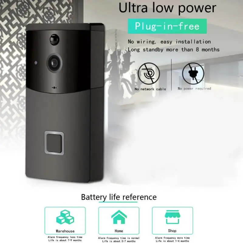 

5V WIFI Wireless Visual Intercom Doorbell Low Consumption Smart Doorbell Home Use