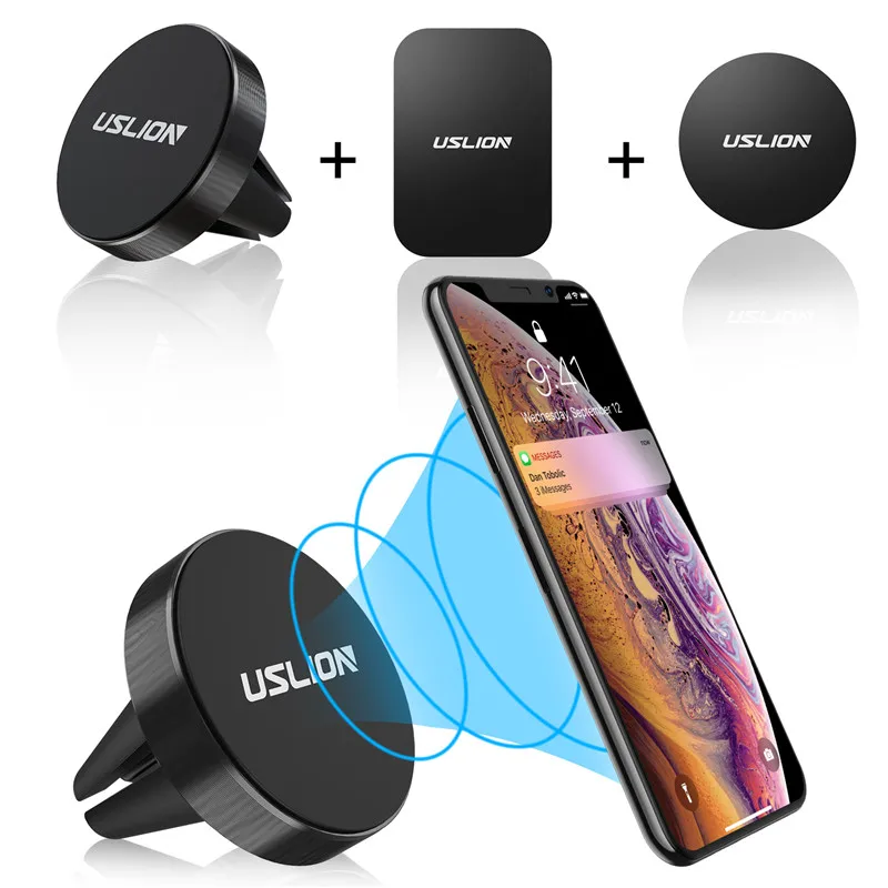 USLION Magnetische Auto Telefon Halter Air Vent Halterung Für iPhone XS MAX X 8 7 6 Plus Ständer Ma