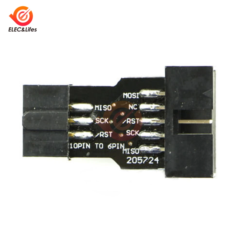 10 Pin до 6 Pin плата адаптера контактный разъем для AVRISP MKII USBASP STK500 AVR ISP плата преобразователя 10 Pin до 6 Pin черный/синий