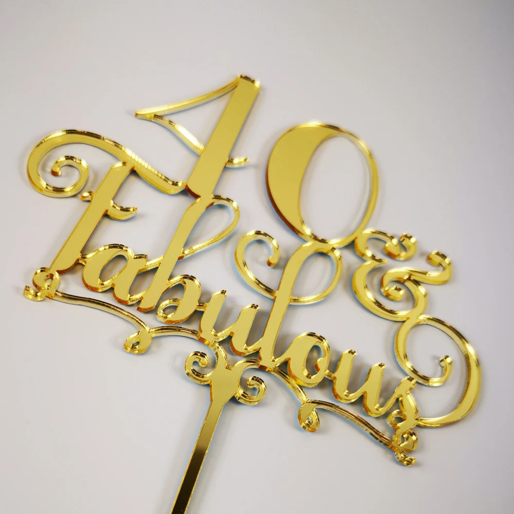 Personalized Happy Birthday Cake Topper, custom Fabulous age Birthday Cake Topper,color Wood  Birthday Party Decor Supplies (3)