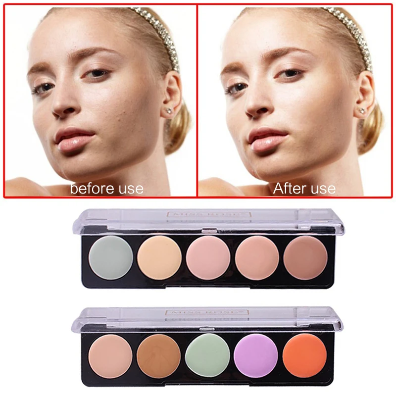 

Miss Rose Concealer Face Makeup Natural Brighten Foundation Whitening Base Full Coverage Concealer Cream Palette TSLM1