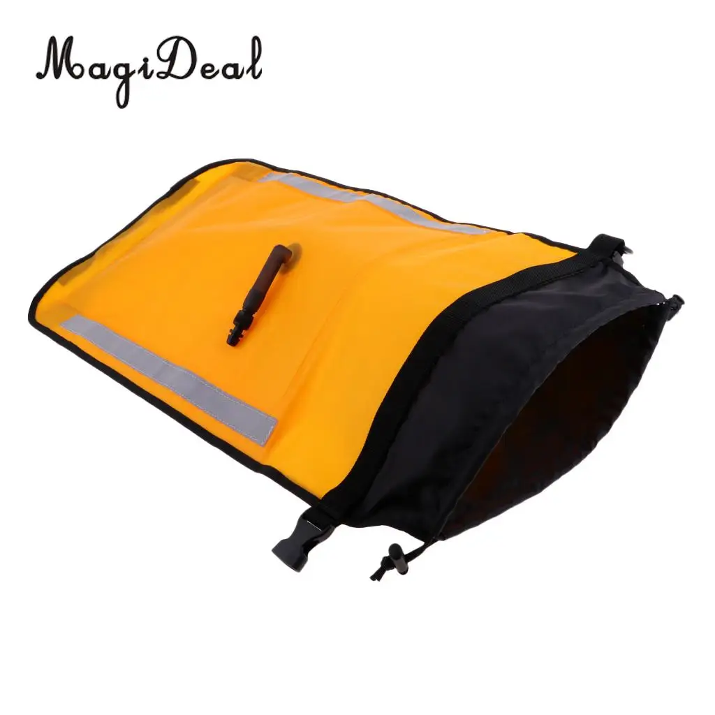 MagiDeal Dual Chamber Inflatable Paddle Float Bag with Quick Release Buckle for Sea Kayak Paddle Blades Yellow